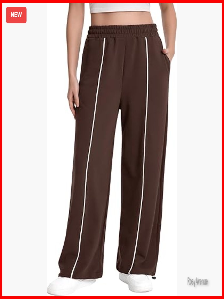 Straight Leg Sweatpants With Pockets And Adjustable Cuffs